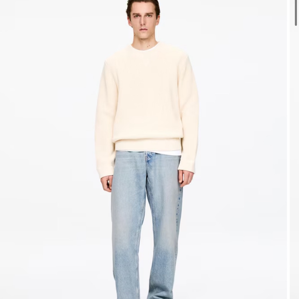 NWT Arket Mist Light Wash wide leg loose Fit Men's Jeans organic cotton
